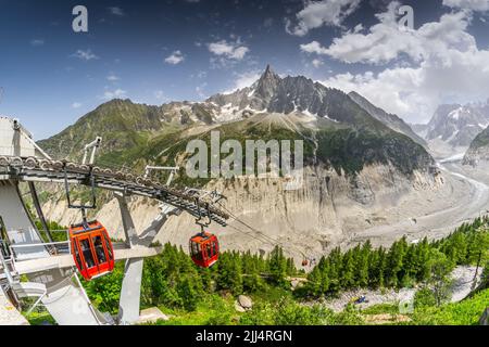 Aiguilles du Dru e MR de glace glacier (France) Banque D'Images