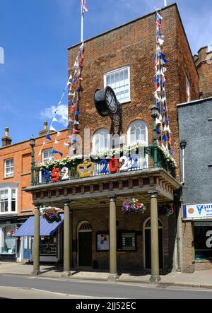 Vue sur la rue Maldon Essex et Moot Hall Banque D'Images