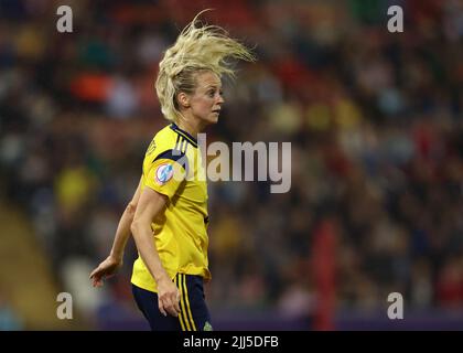 Leigh, Royaume-Uni, 22nd juillet 2022. Amanda Ilestedt de Suède lors du championnat européen de la Femme 2022 de l'UEFA au Leigh Sports Village, Leigh. Crédit photo à lire: Jonathan Moscrop / Sportimage crédit: Sportimage / Alay Live News Banque D'Images