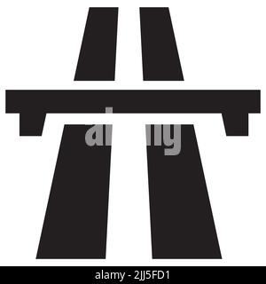 icône de l'autoroute sur fond blanc. panneau autoroute. style plat. Banque D'Images
