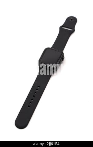 La montre Apple Watch SmartWatch est isolée sur fond blanc Banque D'Images