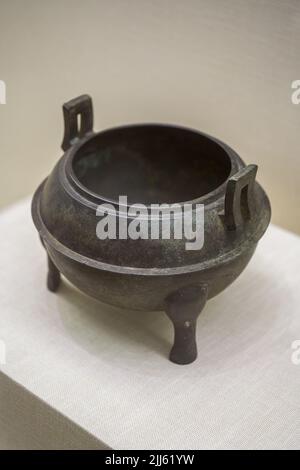 Anciennes reliques culturelles chinoises de la dynastie Han dans le musée, censeur de bronze Banque D'Images