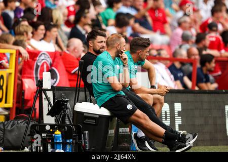 Russell Martin, directeur de Swansea City lors du match amical d'avant-saison entre Charlton Athletic et Swansea City à The Valley, Londres, le samedi 23rd juillet 2022. (Credit: Tom West | MI News) Credit: MI News & Sport /Alay Live News Banque D'Images