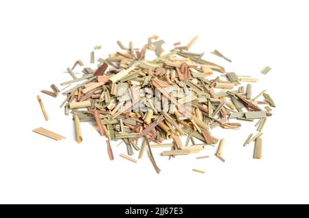 Cymbopogon séché, mieux connu sous le nom de citronnelle. Isolé sur fond blanc. Banque D'Images