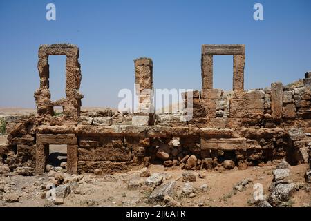 Site archéologique de Soayip Sehri. Le ciel bleu d'été en Turquie Banque D'Images