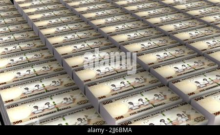 3D Illustration Rwanda 500 Francs billet de banque Banque D'Images