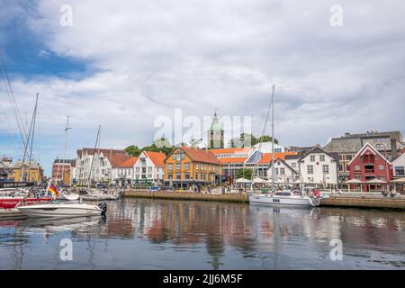 La région portuaire de Stavanger s'appelle Vågen, en Norvège. Banque D'Images