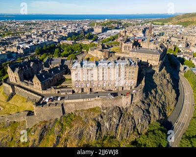 Photo aérienne Edinburgh Castle Ecosse Royaume-Uni Banque D'Images