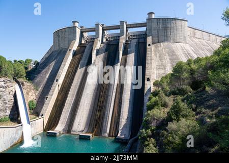 Barrage El Grado, Hydro-Electricity Generation, Huesca, Espagne Banque D'Images