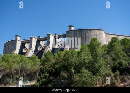 Barrage El Grado, Hydro-Electricity Generation, Huesca, Espagne Banque D'Images