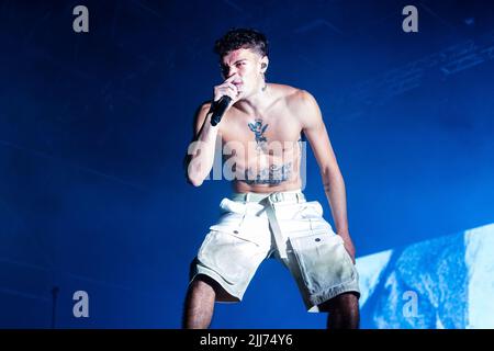 Servigliano, Italie. 23rd juillet 2022. 23 juillet 2022, Servigliano, Italie. Blanco en concert au festival Nosound. Crédit: Mairo Cinquetti/Alamy Live News Banque D'Images