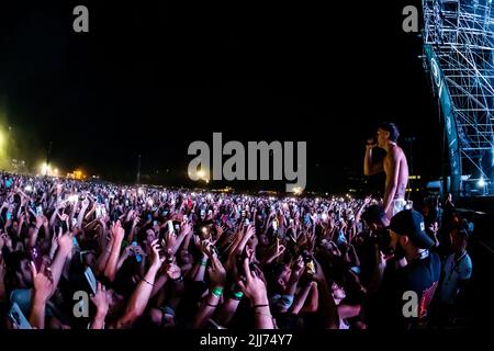 Servigliano, Italie. 23rd juillet 2022. 23 juillet 2022, Servigliano, Italie. Blanco en concert au festival Nosound. Crédit: Mairo Cinquetti/Alamy Live News Banque D'Images