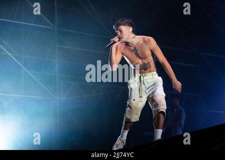 Servigliano, Italie. 23rd juillet 2022. 23 juillet 2022, Servigliano, Italie. Blanco en concert au festival Nosound. Crédit: Mairo Cinquetti/Alamy Live News Banque D'Images