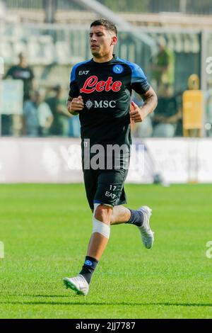 Le défenseur uruguayen de SSC Napoli Mathias Olivera pendant la première journée du camp d'entraînement pré-saison 2022-23 de ssc napoli à Castel di Sangro Banque D'Images