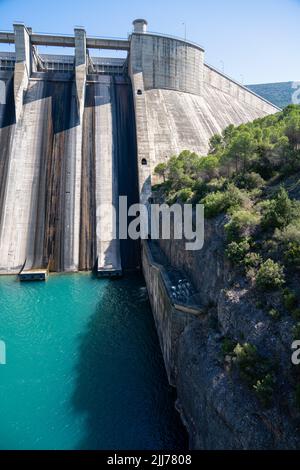 Barrage El Grado, Hydro-Electricity Generation, Huesca, Espagne Banque D'Images