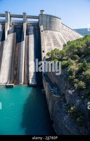 Barrage El Grado, production d'électricité hydroélectrique, Huesca, Espagne Banque D'Images