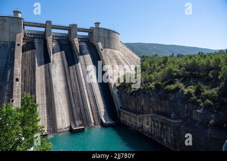 Barrage El Grado, Hydro-Electricity Generation, Huesca, Espagne Banque D'Images