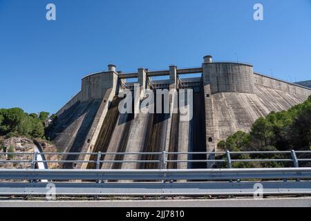 Barrage El Grado, Hydro-Electricity Generation, Huesca, Espagne Banque D'Images