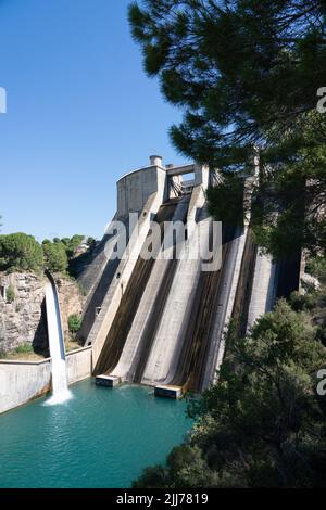 Barrage El Grado, Hydro-Electricity Generation, Huesca, Espagne Banque D'Images