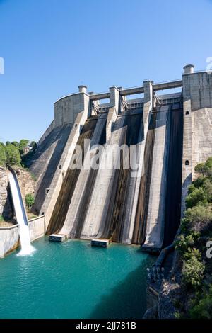 Barrage El Grado, Hydro-Electricity Generation, Huesca, Espagne Banque D'Images