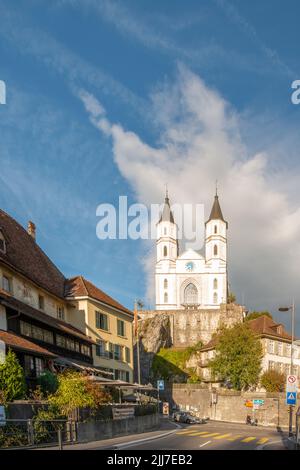 Vue sur le château d'Aarburg, Suisse Banque D'Images