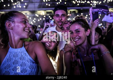 Milan, Italie. 23rd juillet 2022. Ultimo pendant Ultimo - Stadi 2022, concert de musique de chanteur italien à Milan, Italie, 23 juillet 2022 crédit: Agence de photo indépendante/Alamy Live News Banque D'Images