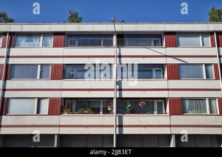 Immeuble résidentiel de style années 70, Finlande Banque D'Images