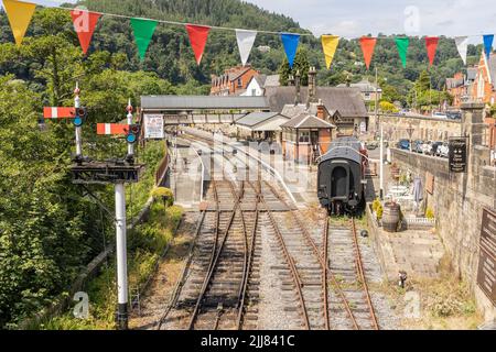 Llangollen pays de Galles royaume-uni 16 juillet 2022 Llangollen Heritage Railway station, pays de Galles du Nord Banque D'Images