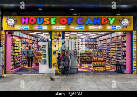 House of Candy Sweet Store à Leicester Square, centre de Londres, Angleterre. Banque D'Images
