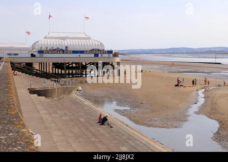 Burnham Pier, Esplanade, Burnham-on-Sea, Sedgemoor, Somerset, Angleterre, Grande-Bretagne, Royaume-Uni, Royaume-Uni, Europe Banque D'Images