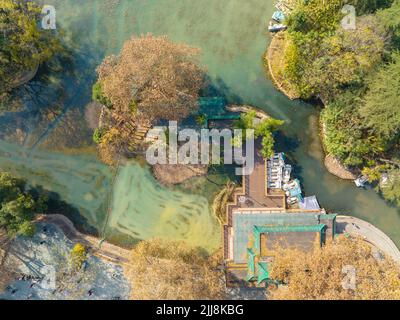 Parc Wuhan Zhongshan paysage aérien de la fin de l'automne à Hubei, Chine Banque D'Images