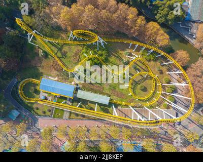 Parc Wuhan Zhongshan paysage aérien de la fin de l'automne à Hubei, Chine Banque D'Images