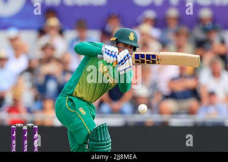 Le 7/24/2022, Quinton de Kock Batting pour l'Afrique du Sud à Leeds (Royaume-Uni). (Photo de Conor Molloy/News Images/Sipa USA) Banque D'Images