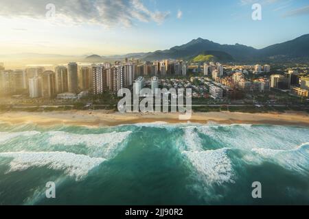 Vue aérienne de Barra da Tijuca - Rio de Janeiro, Brésil Banque D'Images