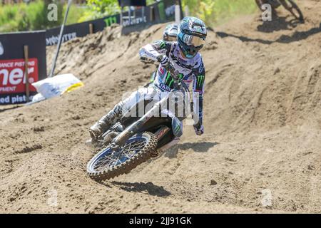 Dutch Glenn Coldenhoff photographié en action pendant le Grand Prix de Flandre du MXGP, 14th (sur 18) course du Championnat du monde FIM Motocross, dimanche 24 juillet 2022 à Lommel. BELGA PHOTO MARIJN DE KEYZER Banque D'Images