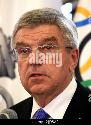 Cracovie. Cracovie. Pologne. Thomas Bach, président du Comité International Olympique. Banque D'Images