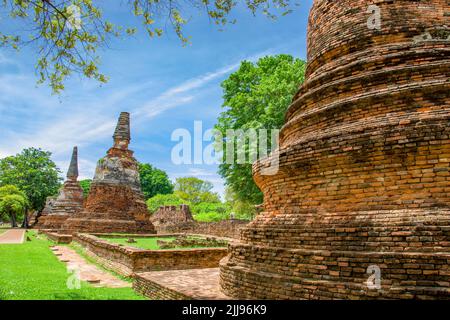 Le Prang de Wat Phra si Sanphet, qui signifie « Temple du Saint, Splendid Omniscient », était le temple le plus sacré d'Ayutthaya en Thaïlande. Banque D'Images