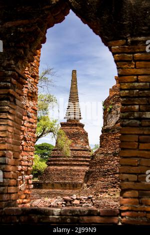 Le Prang de Wat Phra si Sanphet, qui signifie « Temple du Saint, Splendid Omniscient », était le temple le plus sacré d'Ayutthaya en Thaïlande. Banque D'Images