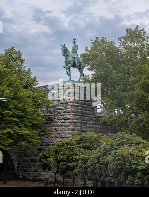 Statue équestre de l'empereur allemand Wilhelm II à Cologne Banque D'Images