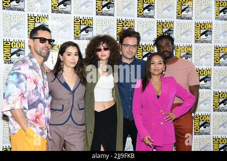 Arrivée à la photocall de Peacock pour le «Resort» au Hilton Bayfront à San Diego International Comic-con jour 3 tenu sur 23 juillet 2022. Banque D'Images