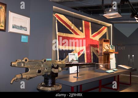 dh Lyness Scapa Flow Museum HOY ORKNEY Visitor Center Musées exposition d'expositions de guerre Banque D'Images