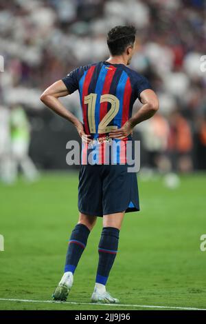 LAS VEGAS, NV - 23 JUILLET : Robert Lewandowski de F.C Barcelone pendant le match du circuit des champions de football entre le Real Madrid et F.C Barcelone à Las Vegas, NV sur 23 juillet 2022 à Las Vegas, Etats-Unis. (Photo de Louis Grasse/PxImages) Banque D'Images