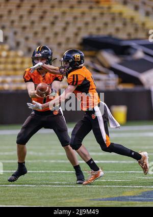 Action de football avec Carey vs Kendrick High School à Moscou, Idaho. Banque D'Images