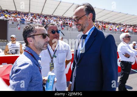 Le Castellet, France - 24/07/2022, le Castellet, France - 24/07/2022, DESCHAUX Nicolas, Président de la FFSA avec TODT Nicolas (fra), directeur d'Allroad, portrait au Grand Prix de France de Formule 1 de Lenovo, Grand Prix de France 2022, 12th tour du Championnat du monde de Formule 1 de la FIA 2022 de 22 juillet à 24, 2022 sur le circuit Paul Ricard, au Castellet, France - photo : Julien Delfosse / DPPI / DPPI / LiveMedia Banque D'Images