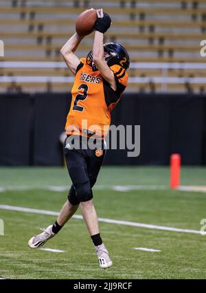 Action de football avec Carey vs Kendrick High School à Moscou, Idaho. Banque D'Images