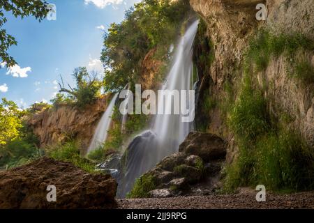 Parc national de fusil Falls, Colorado. Cascade triple Banque D'Images