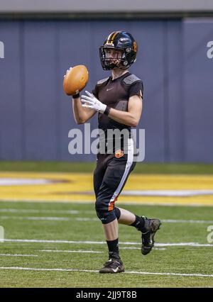 Action de football avec Carey vs Kendrick High School à Moscou, Idaho. Banque D'Images