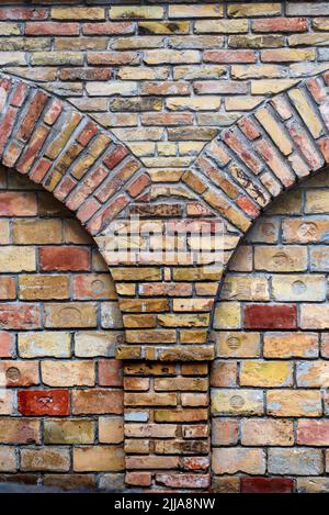 vieux mur de briques brisé. Texture de mur de briques arrière-plan, motif de bloc. Banque D'Images