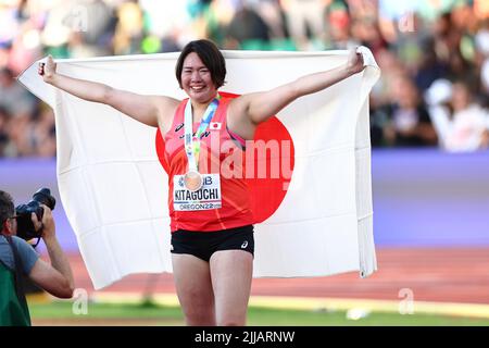 Hayward Field, Eugene, Oregon, États-Unis. 22nd juillet 2022. Haruka Kitaguchi (JPN), 22 JUILLET 2022 - Athlétisme : Championnats du monde de l'IAAF Oregon 2022 la finale de projection Javelin des femmes à Hayward Field, Eugene, Oregon, Etats-Unis. Crédit: Naoki Nishimura/AFLO SPORT/Alay Live News Banque D'Images