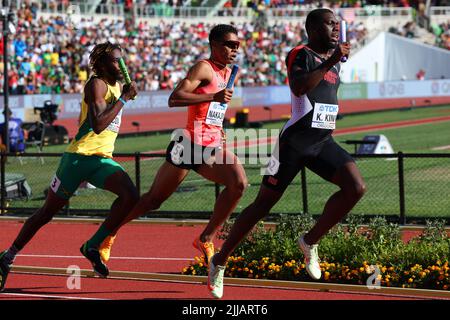 Hayward Field, Eugene, Oregon, États-Unis. 23rd juillet 2022. Yuki Joseph Nakajima (JPN), 23 JUILLET 2022 - Athlétisme : Championnats du monde de l'IAAF Oregon 2022 chaleur relais 4 x 400 m pour hommes à Hayward Field, Eugene, Oregon, États-Unis. Credit: Yohei Osada/AFLO SPORT/Alay Live News Banque D'Images